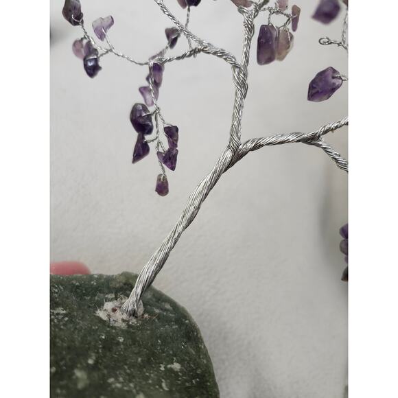 Amethyst Gem Stone TREE Purple with Silver Branches Bonsai Crystal - Picture 11 of 11